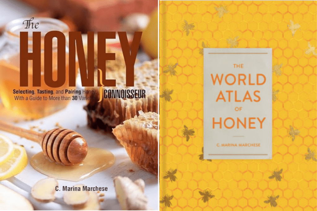 Covers of The World Atlas of Honey and The Honey Connoisseur