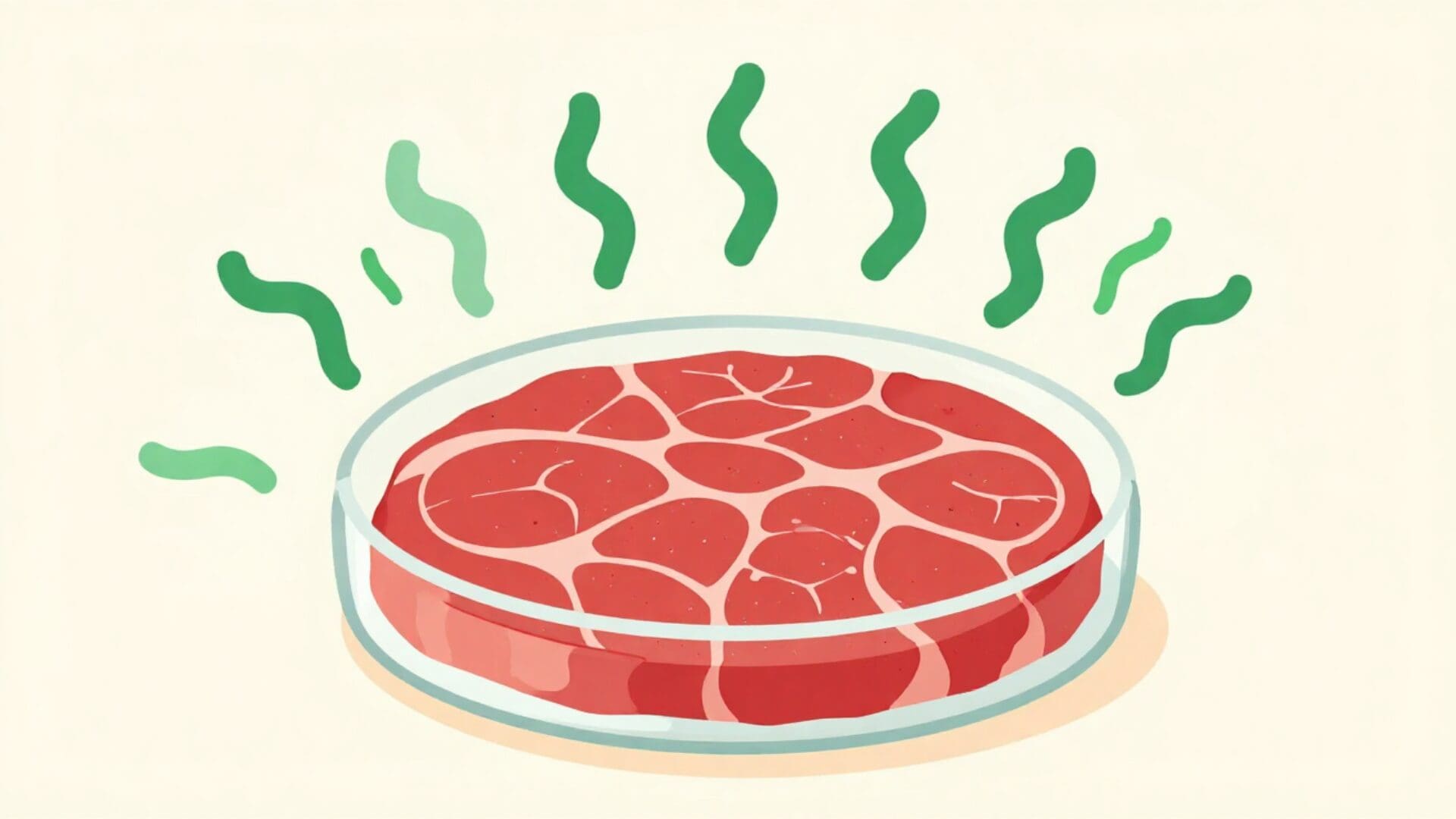 FF Featured images Red meat in a Petri dish with green lines radiating away