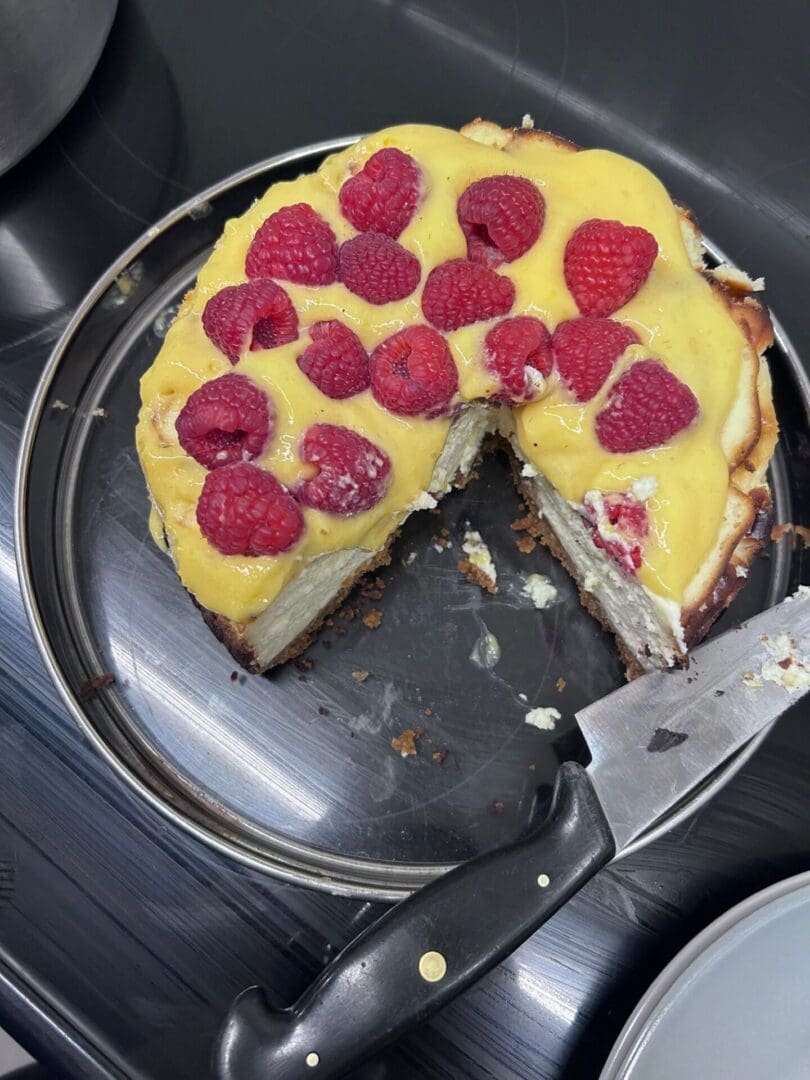 Dessert Large image of a cake with strawberries on top
