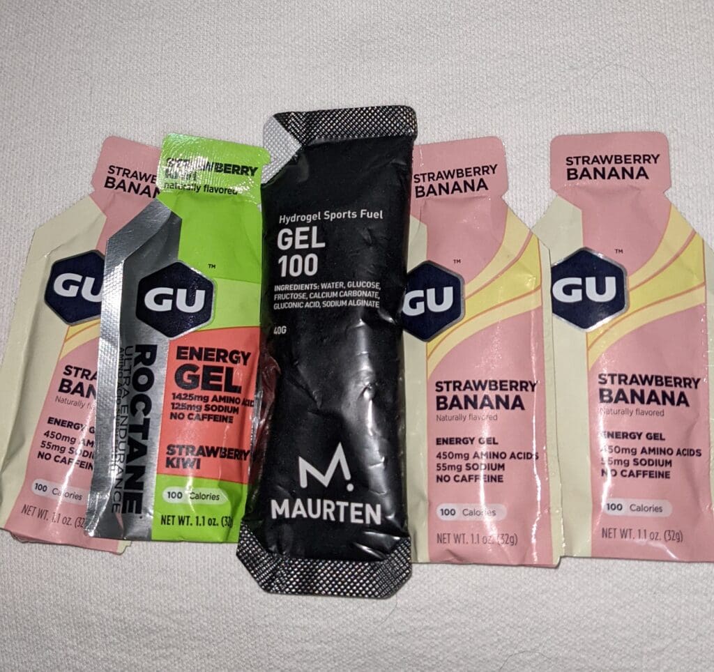 Multiple energy gel packets