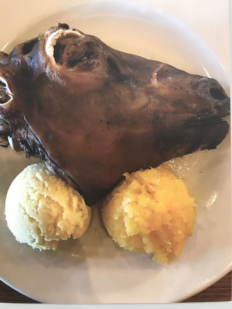 Cows head served with Ice Cream